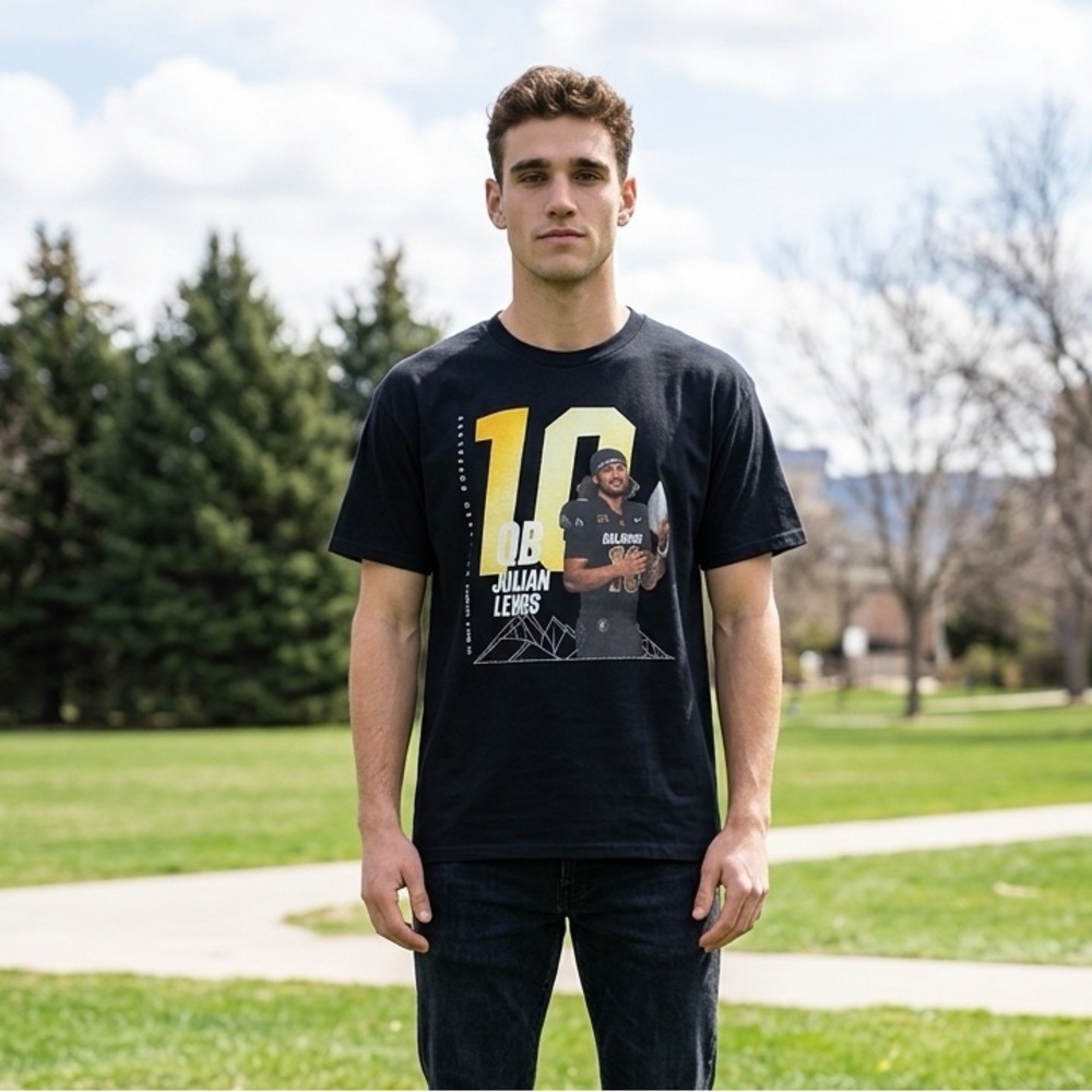 Rare CU Buffs Julian Lewis #10 NCAA Football Shirt Promotional Taco Bell Tshirt.